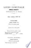 Distribuzione di premi agli alunni delle scuole liceali, ginnasiali e musicali di Perugia nel giorno 14 marzo 1873