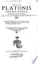 Diuini Platonis opera omnia