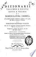 Dizionarii vecchio e nuovo nuovo e vecchio di nomenclatura chimica