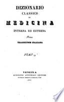 Dizionario classico di medicina interna ed esterna