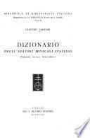 Dizionario degli editori musicali italiani