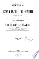 Dizionario della Economia Politica e del Commercio