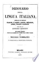 Dizionario della lingua italiana comp. sui dizionarii Tramater
