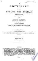 Dizionario delle lingue italiana ed inglese: English and Italian