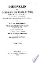 Dizionario delle scienze matematiche pure ed applicate