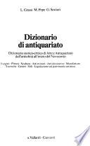 Dizionario di antiquariato