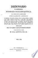 Dizionario di erudizione storico-ecclesiastica da S. Pietro sino ai nostri giorni ...