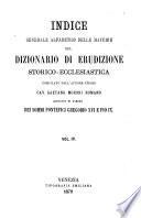 Dizionario di erudizione storico-ecclesiastica da S. Pietro sino ai nostri giorni0