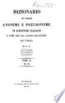Dizionario di opere anonime e pseudonime di scrittori Italiani