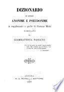 Dizionario di opere anonime e pseudonime di scrittori italiani o come che sia aventi relazione all'Italia