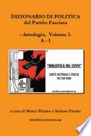 Dizionario di politica del Partito Fascista - Vol. 1