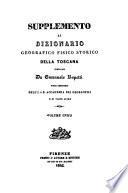 Dizionario geografico fisico storico della Toscana