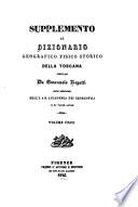 Dizionario geografico fisico storico della Toscana--Supplemento