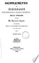 Dizionario geografico fisico storico della Toscana. [With] Intr. [and] Suppl