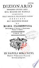 Dizionario geografico-istorico-fisico del regno di Napoli, composto dall' abate D. Francesco Sacco