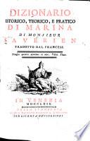 Dizionario istorico, teorico, e pratico di marina di Monsieur Saverien