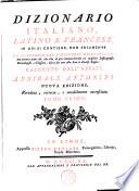 Dizionario italiano, latino e francese,