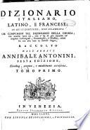 Dizionario italiano, latino, e francese