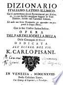 Dizionario italiano, latino, illirico