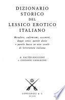 Dizionario storico del lessico erotico italiano