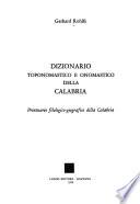 Dizionario toponomastico e onomastico della Calabria