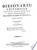 Dizionario Universale Critico, Enciclopedico Della Lingua Italiana