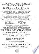 DIZIONARIO UNIVERSALE DELLE ARTI E DELLE SCIENZE