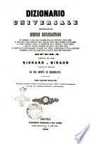 Dizionario universale delle scienze ecclesiastiche che comprende la storia della religione ... opera compilata dai padri Richard e Giraud