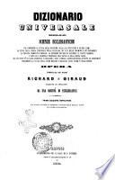 Dizionario universale delle scienze ecclesiastiche che comprende la storia della religione ... opera compilata dai padri Richard e Giraud