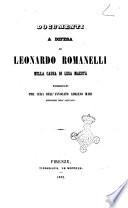 Documenti a difesa di Leonardo Romanelli nella causa di lesa maestà