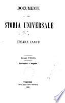 Documenti alla Storia universale di Cesare Cantu
