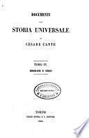 Documenti alla Storia Universale di Cesare Cantu