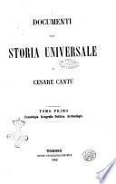 Documenti alla Storia Universale Tomo Primo 