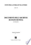 Documenti dell'Archivio di Stato di Pavia