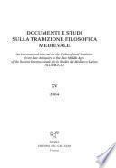 Documenti e studi sulla tradizione filosofica medievale