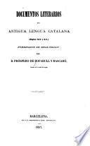Documentos literarios en antigua lengua catalana