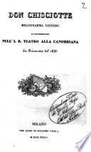 Don Chisciotte, melodramma giocoso (musica di Alberto Mazzucato)