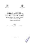 Donna e lavoro nella documentazione epigrafica
