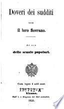 Doveri dei sudditi verso il loro sovrano. Ad uso delle scuole popolari