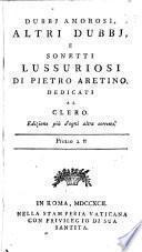 Dubbj amorosi, altri dubbj, e sonetti lussuriosi