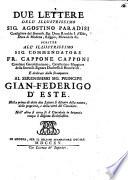Due lettere ... nella prima ... si discorre della natura, delle proprietà e della virtù del cioccolato. Nell'altra si cerca se il cioccolato in bevanda rompa il digiuno ecclesiastico