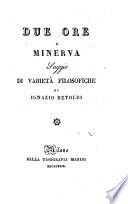 Due ore a Minerva, Saggio di varieta filosofiche