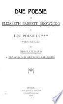 Due poesie di Elizabeth Barrett Browning e due poesie di *** tr