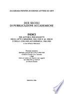 Due secoli di pubblicazioni accademiche