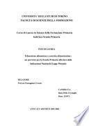 Educazione alimentare e corretta alimentazione: un percorso per la Scuola Primaria alla luce delle Indicazioni Nazionali (Legge Moratti)