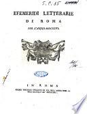 Efemeridi letterarie di Roma
