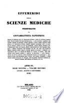 Effemeridi delle scienze mediche, compilate da Giovambattista Fantonetti