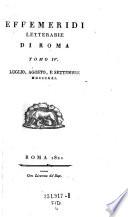 Effemeridi letterarie di Roma