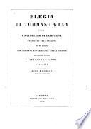 Elegia di Tommaso Gray sopra un cimitero di campagna