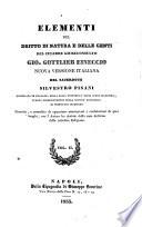 Elementi del diritto di natura e delle genti